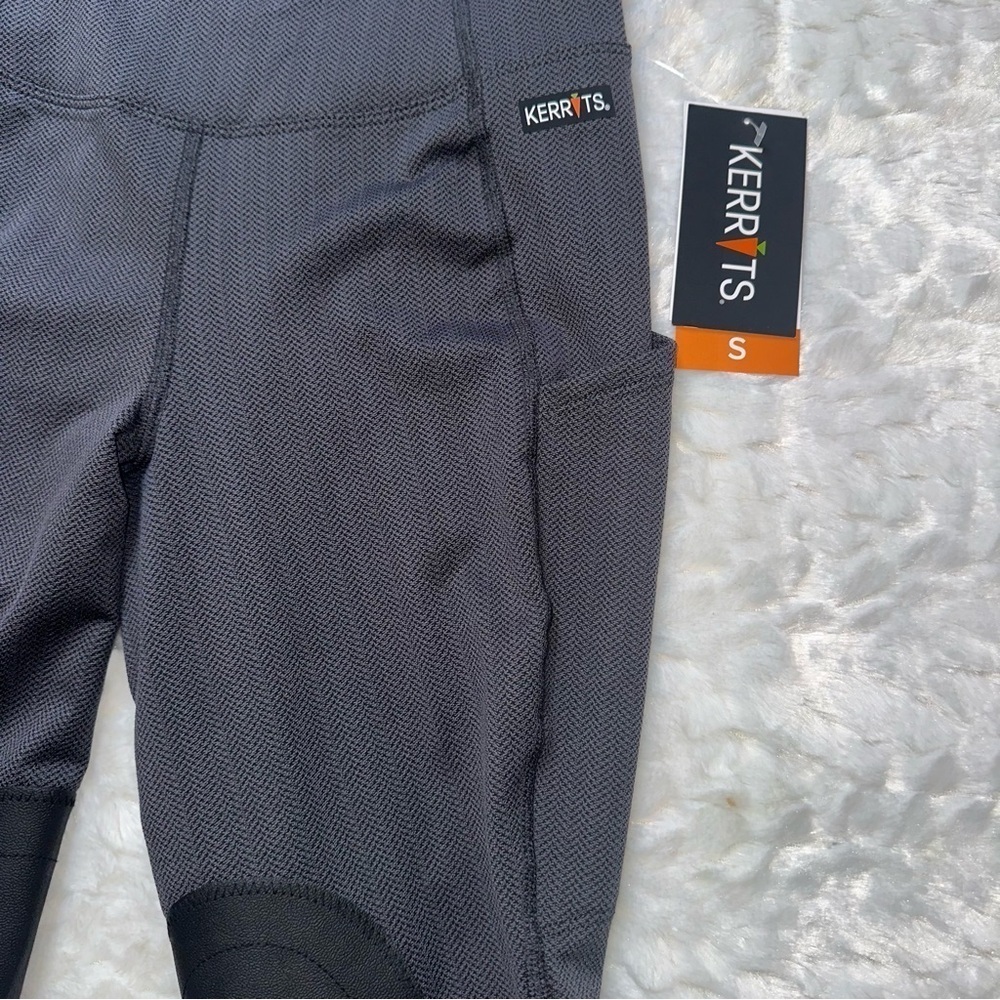 Kerrits Fleece Lite II Knee Patch Tight Women's Sm Peppercorn Gray USA Made NWT - Picture 4 of 7